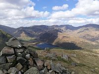 Brock Crags summit in the Lake District, looking down towards Brothers Water, Rest Dodd photo