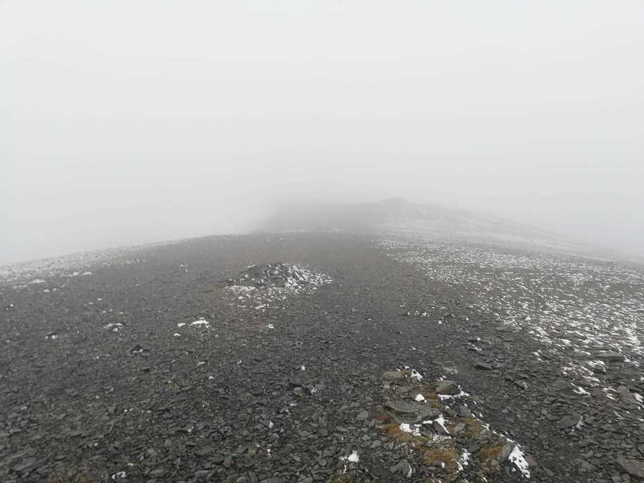 A blizzardy Skiddaw summit in the Lake District