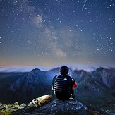 The Glyderau at night, Tryfan