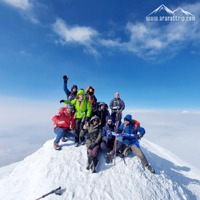 Our happy group on the summit of Mount Ararat, Mount Ararat or Agri photo