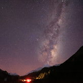 Eruption Milky Way from cráter Antuco Volcano