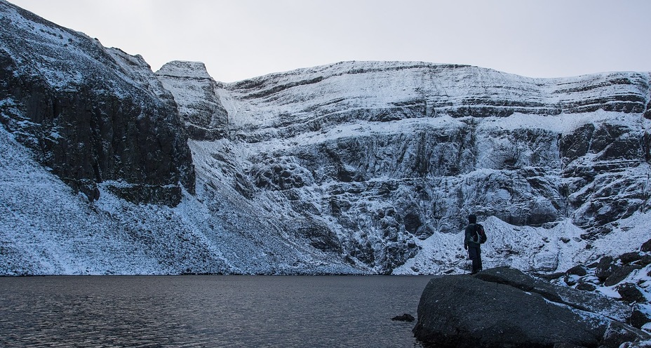 Coumshingaun lake in winter, Comeragh Mountains