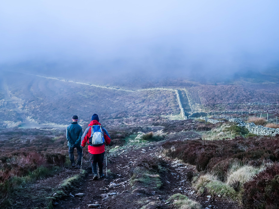 Into the mist, Moel Famau