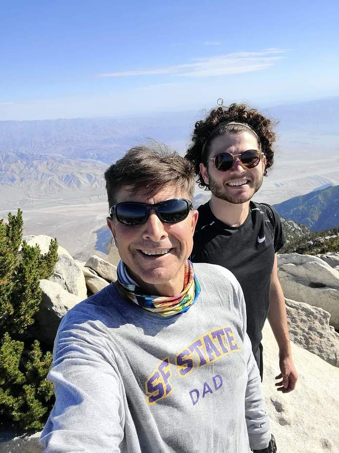 San Jacinto summit by 9:am via Marion Mtn trailhead.  James Alvernaz & son Jared  8/14/22, Mount San Jacinto Peak