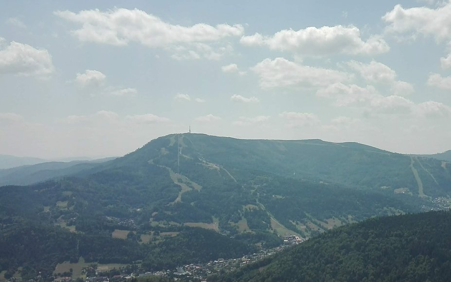 Skrzyczne - widok spod Klimczoka, Czantoria Wielka