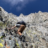Gaining the chute with careful moves, Middle Palisade
