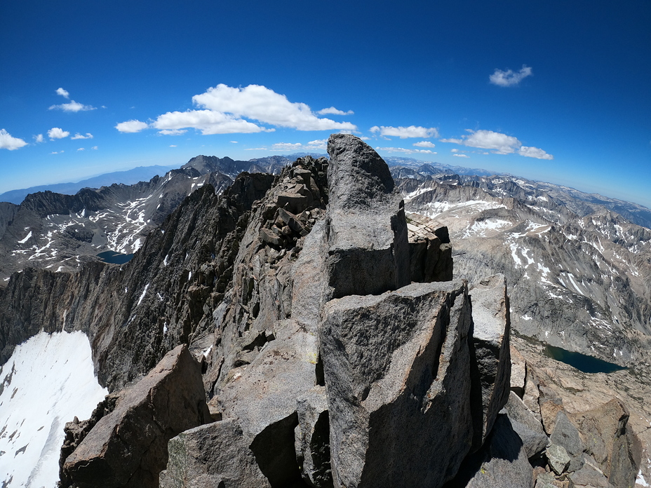 Summit view looking south to Split Mtn, Middle Palisade