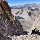 Staring down the class 2 chute, Mount Williamson