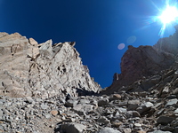 Staring up the class 2 chute!, Mount Williamson photo