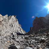 Staring up the class 2 chute!, Mount Williamson