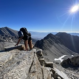 Topping out over class 3, Split Mountain