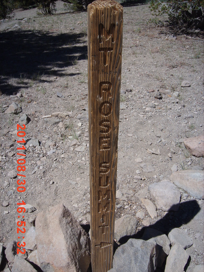 Summit trail marker, Mount Rose