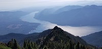 Descending back  into smoke, Mount Ellinor photo