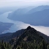 Descending back  into smoke, Mount Ellinor