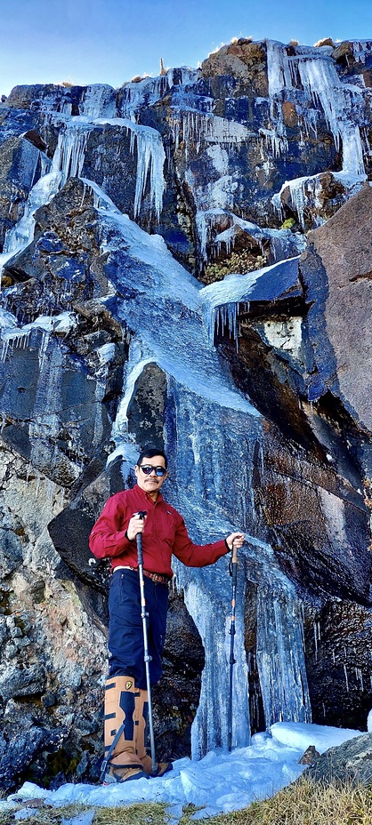 Ice cascade below the summit, Cofre de Perote, Veracruz state, México. 