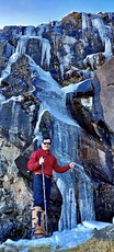 Ice cascade below the summit, Cofre de Perote, Veracruz state, México.  photo