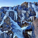 Ice cascade below the summit, Cofre de Perote, Veracruz state, México. 