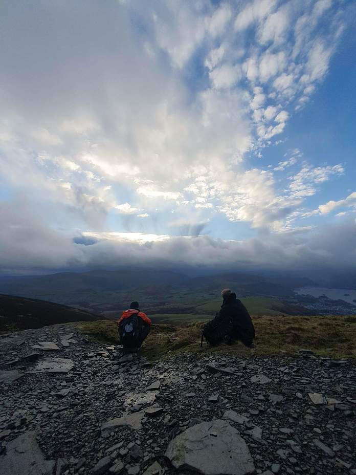 Taking in the view, Skiddaw