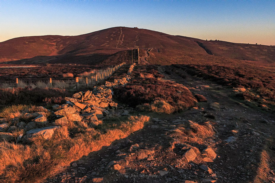 Late evening on the  Clwydians., Moel Famau