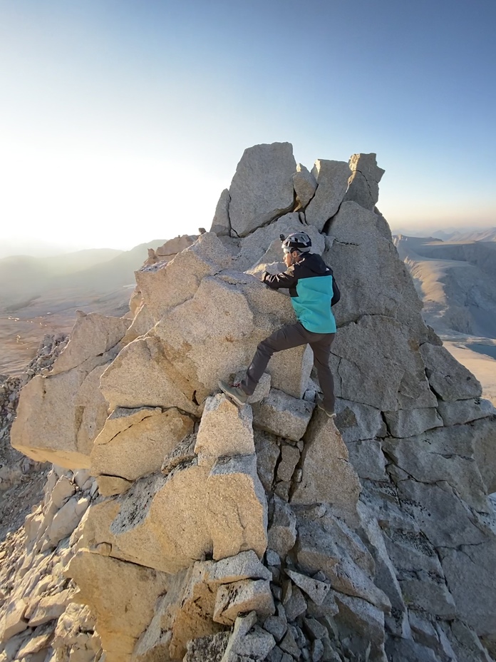 Some airy class 3 atop the NW ridge, Mount Tyndall