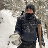 Finding chunks of ice along Mount Mitchell trail., Mount Mitchell (North Carolina)