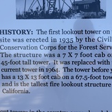 Information of Palomar watch tower, Palomar Mountain