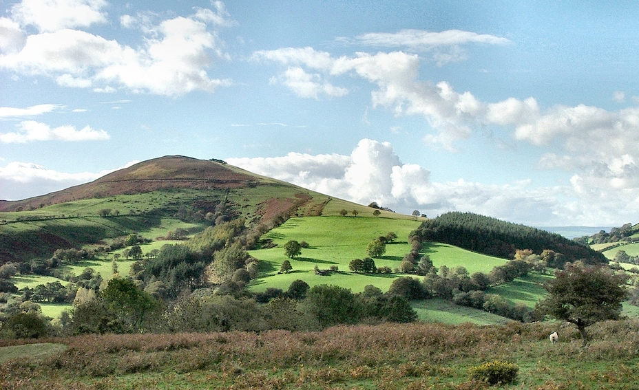 Moel Gyw from east, Moel Famau