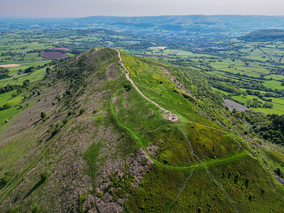 Aerial view of Skirrid Fawr looking SW, Ysgyryd Fawr