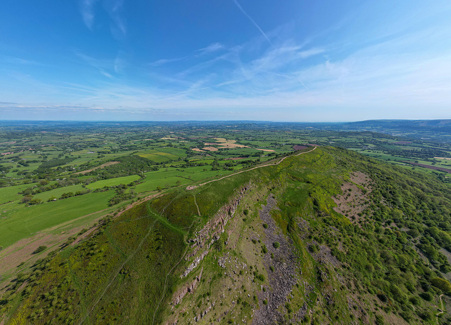 Aerial view of Skirrid Fawr looking SE, Ysgyryd Fawr