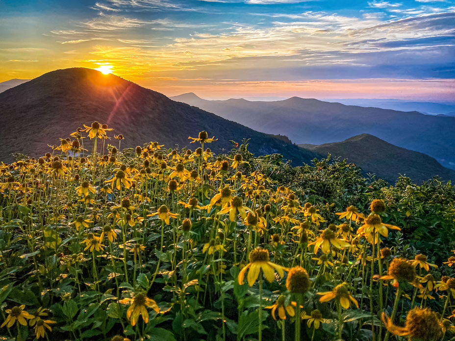 Sunrise over The Dome from The Pinnacle, Craggy Pinnacle