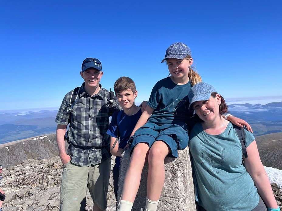 Summiting in glorious sunshine, Ben Nevis