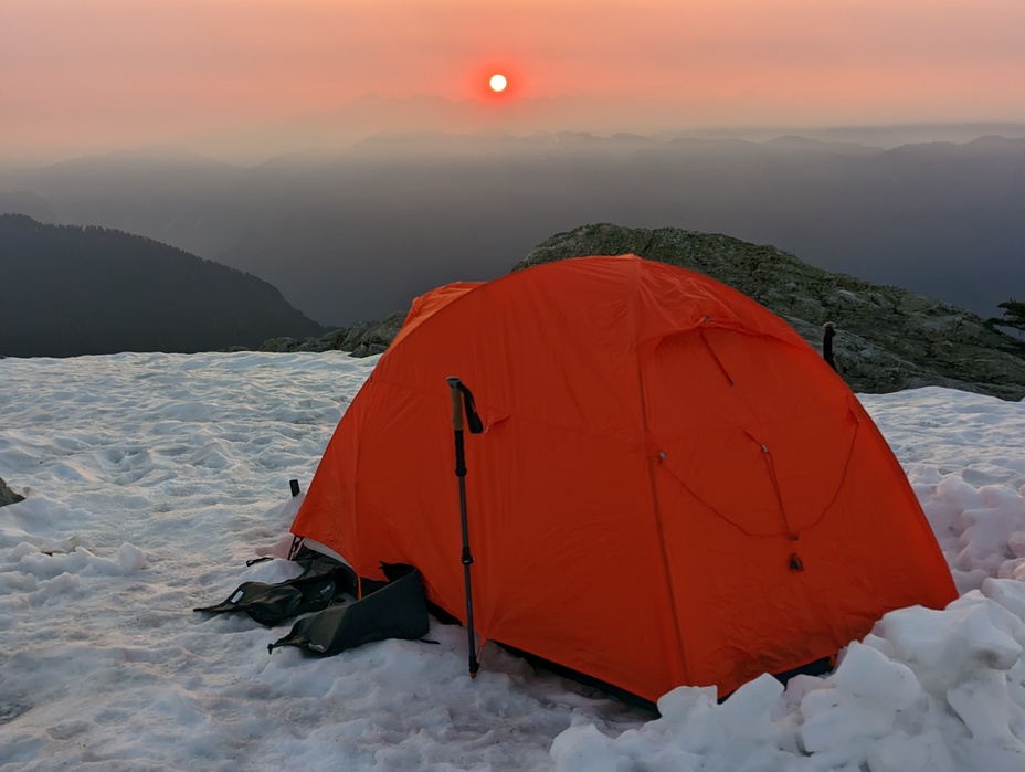 Sunrise seen from below Tim Jones Peak, Mount Seymour