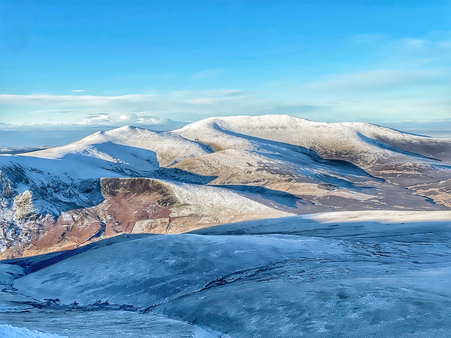 Snowy hilltops, Skiddaw