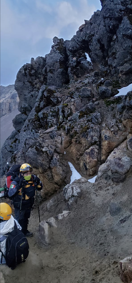 Ascenso en práctica de rescate agreste, Popocatepetl