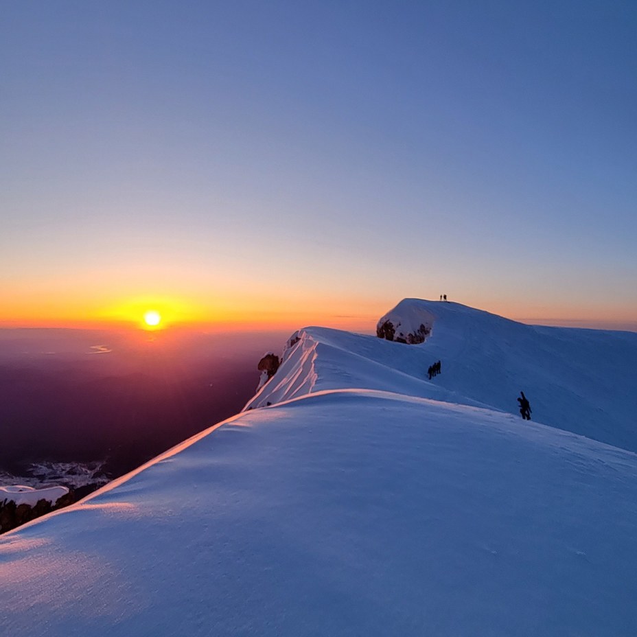 Sunrise on summit, Mount Hood