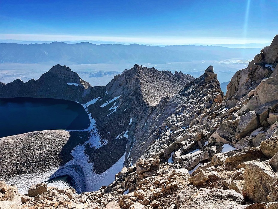 Looking back from the East summit, Mount Russell