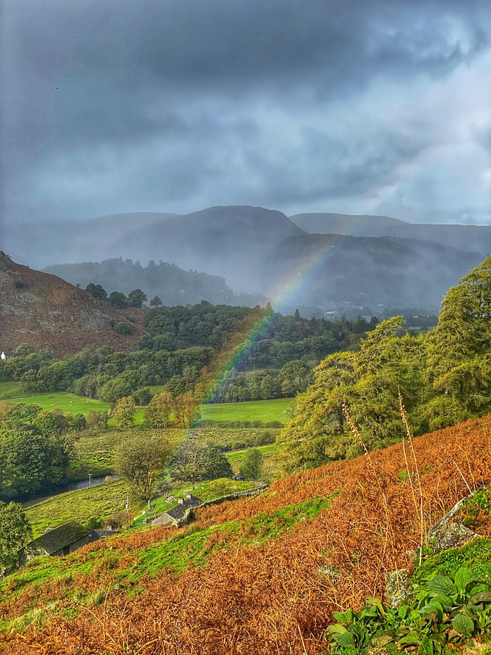 Rainbow descending Angletarn Pikes