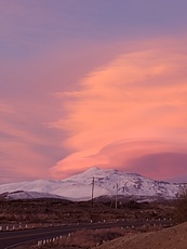 Atardecer Tromen desde La Salada , Chos Malal  photo