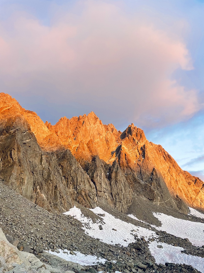 Sunset over the palisades, Thunderbolt Peak