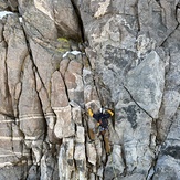 Climbing out the notch, Thunderbolt Peak