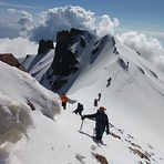 Kılcıkdan büyük zirveye gecerken, Erciyes Dagi