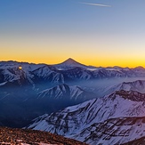 Damavand view from Tochal peak in sunrise 