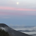 January moonset, Fort Mountain (Murray County, Georgia)
