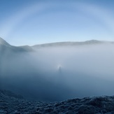 Fogbow and Brocken spectre, High Street (Lake District)