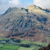 Harrison Stickle illuminated, viewed from Side Pike