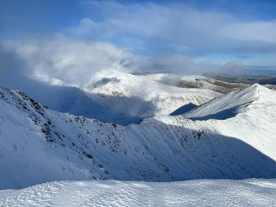 View from Helvellyn towards Swirral Edge