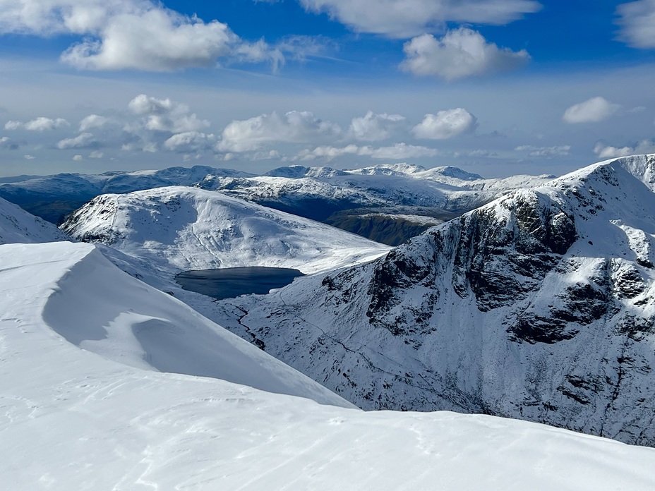 View of Seat Sandal and Grisedale Tarn from Deepdale Hause