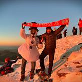 Snowman On Top Of Snowdon 