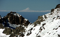 View of Damavand from the peak of Karkas photo