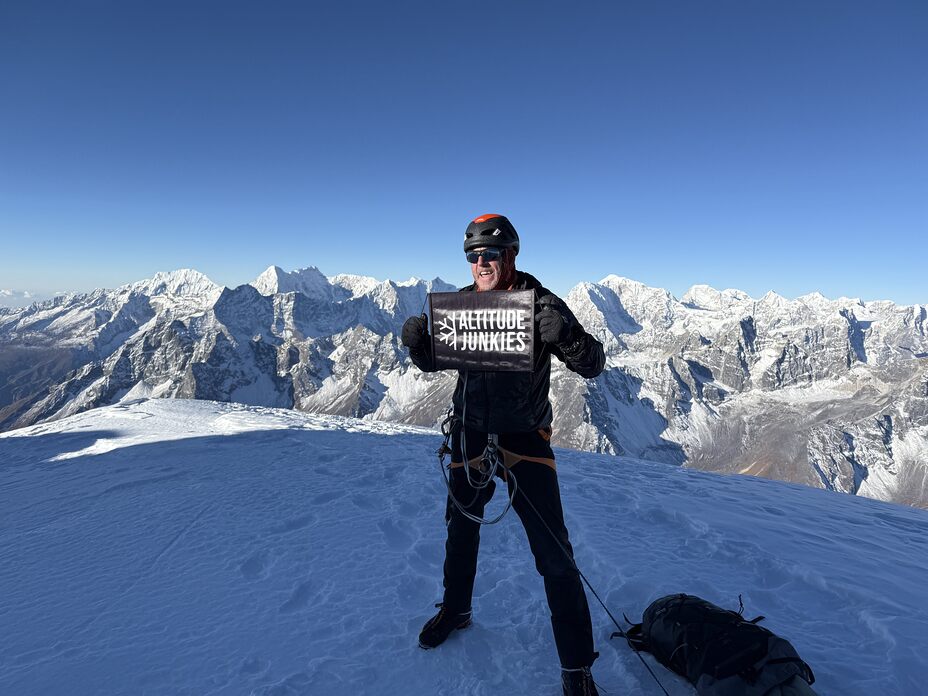 Phill crampton on Cholatse Summit 2024